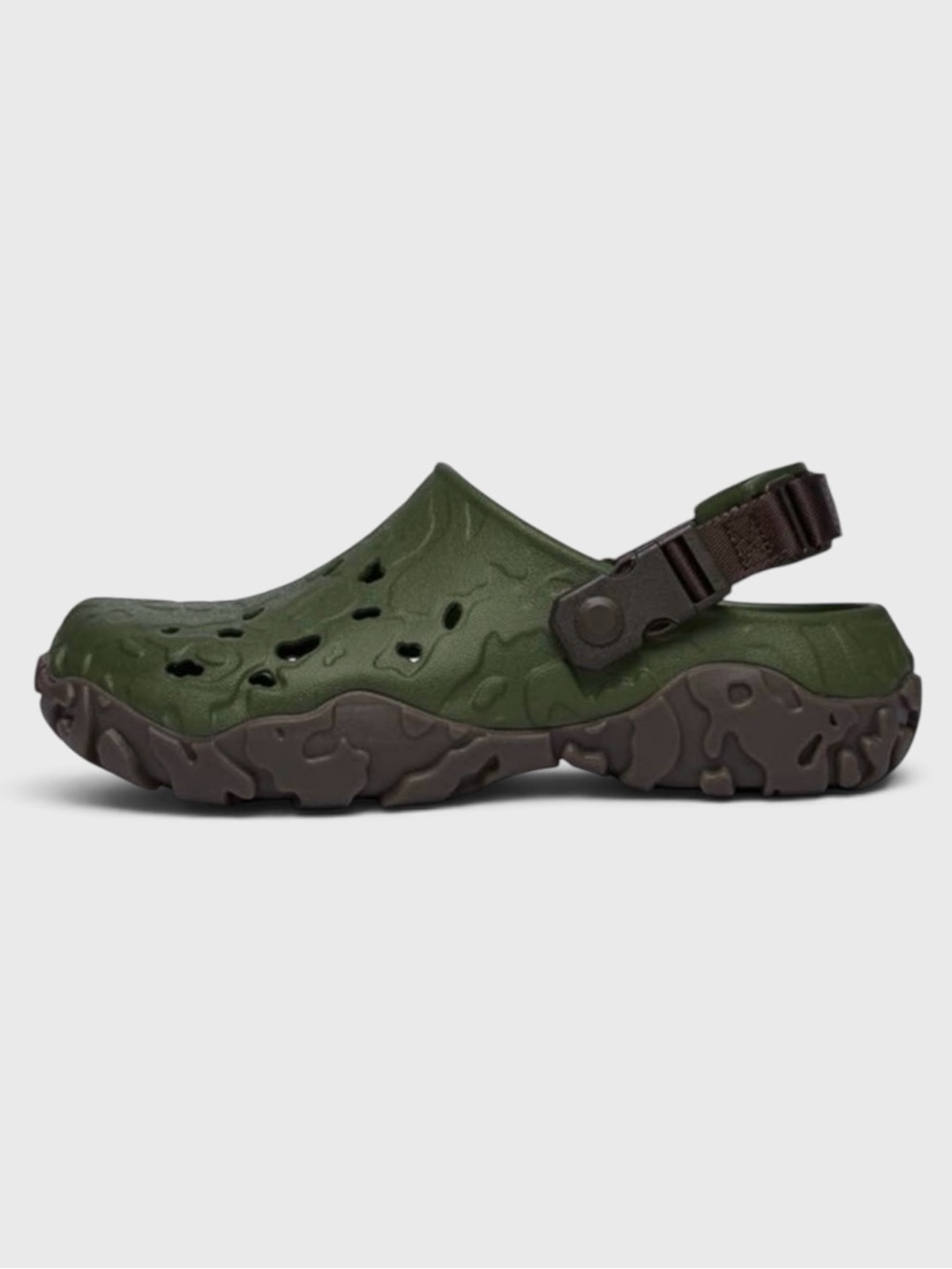 825 EUC Men’s Crocs All Terrain Atlas Green Clogs with Canvas Straps